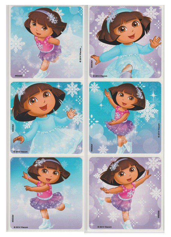 25 (licensed) Dora the Explorer Winter Skating Stickers, 2.5