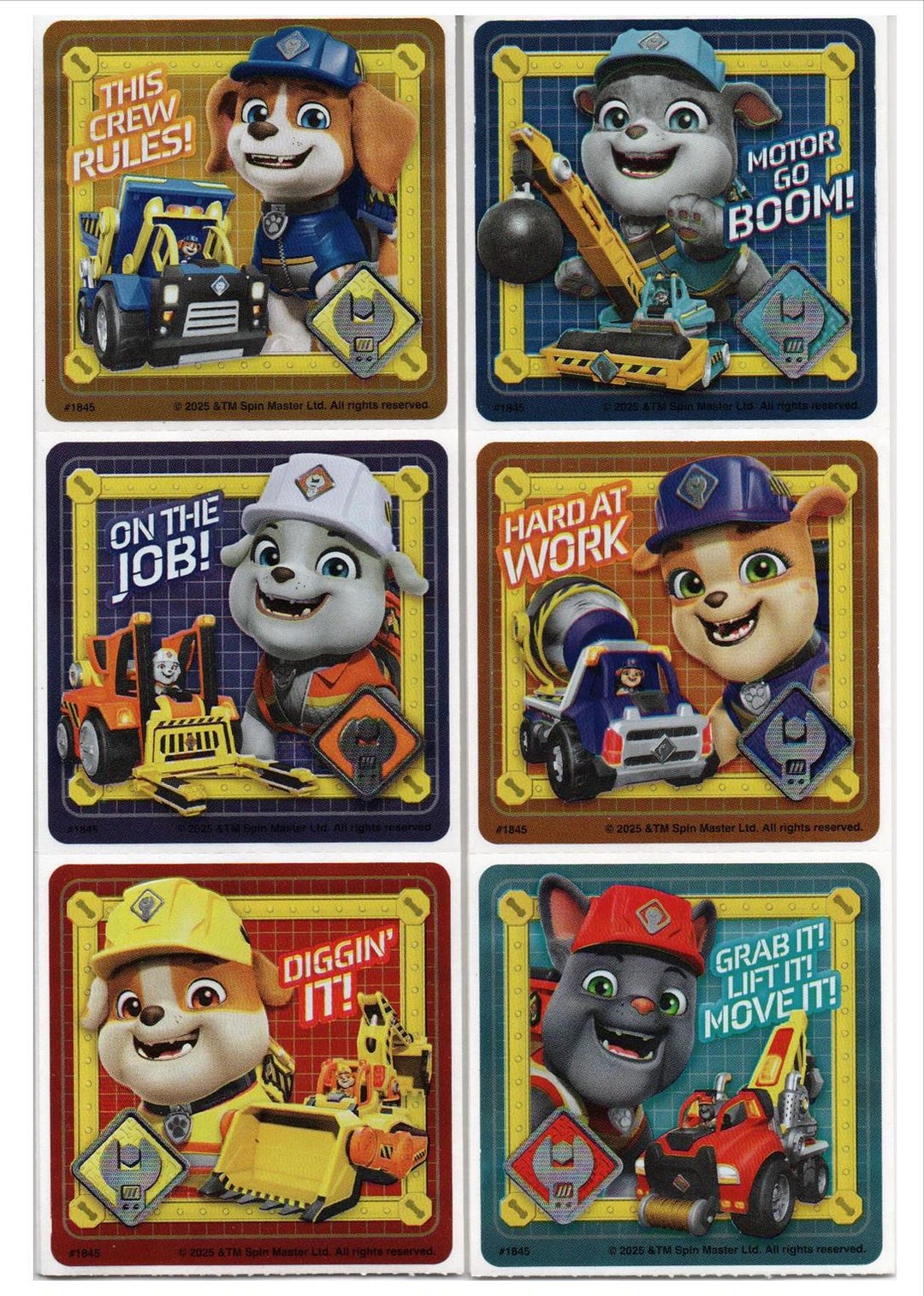 25 (licensed) Paw Patrol Rubble and Crew Diggin' It Foil-type Stickers ...