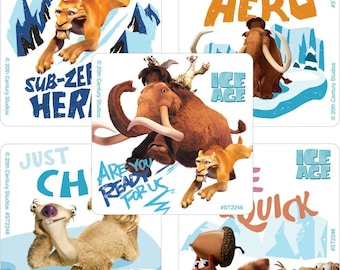 25 (Licensed) Ice Age Stickers, 2.5" x 2.5"