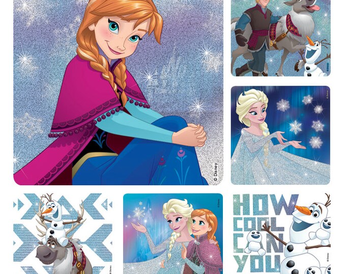 20 Frozen Glitter Stickers 2.5 X 2.5 Etsy