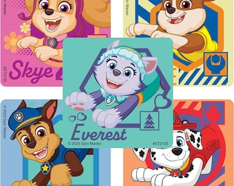 25 (Licensed) Paw Patrol Signature Stickers, 2.5" x 2.5" Each