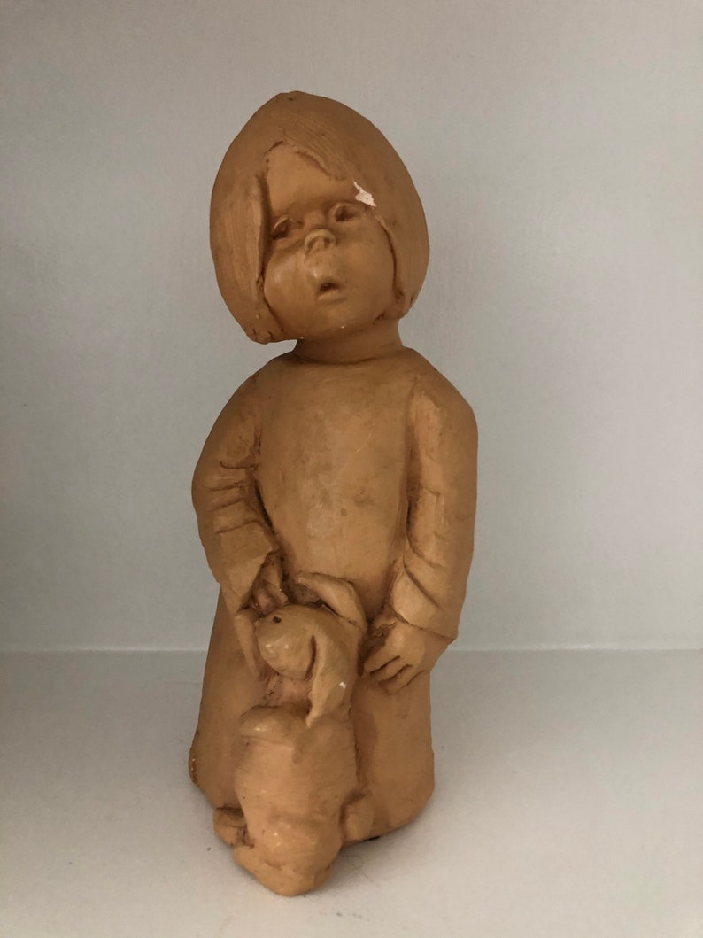 Girl With Bunny Figurine By Dave Grossman Designs