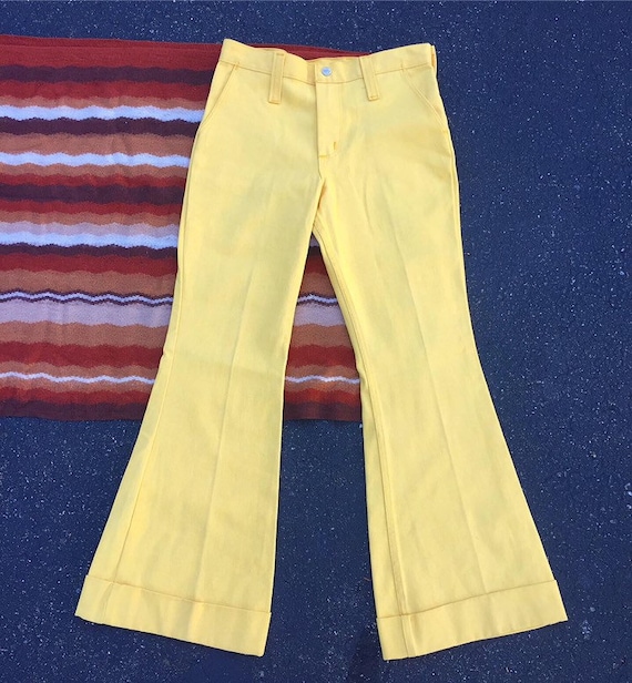 1970s Canary Yellow Bell Bottoms