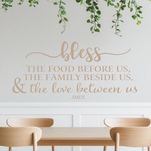 Dining Room Decor Bless the Food Sign Home Decor Gift for Wedding Modern Wall Art Love