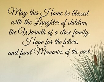 Home Family Blessing Vinyl Wall Decal Sticker - Etsy