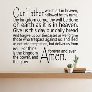 Lord&#39;s Prayer Vinyl Wall Decal: Inspirational Wall Quote