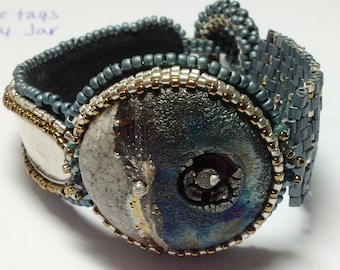 Voyager Raku and Silver beaded bracelet Kit