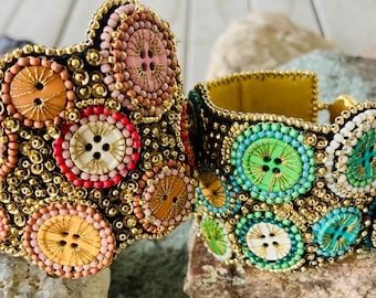 Button UP bead embroidery kit Tutorial