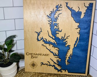 Chesapeake Bay Carving | Picture | Hanging | Laser | Virginia | Maryland | Delaware | Handmade