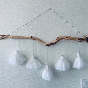 Boho Style Manzanita Branch Tassel Wall Hanging One of a Kind