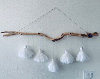 Boho Style Manzanita Branch Tassel Wall Hanging One of a Kind