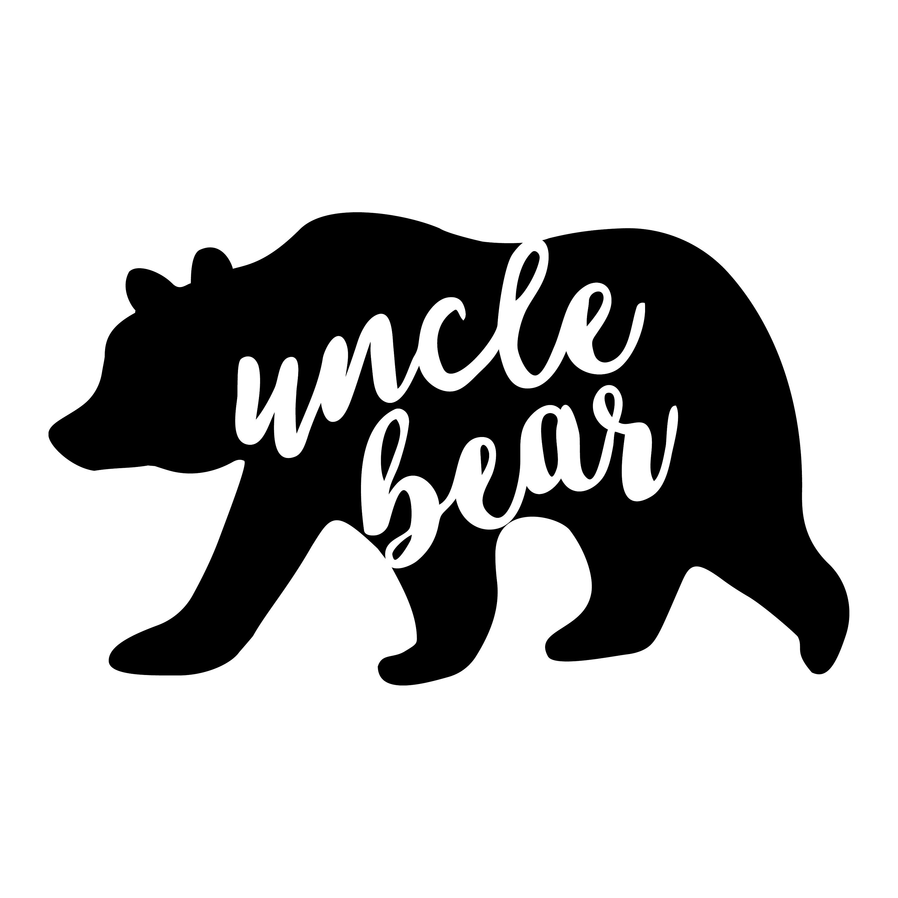 Download uncle bear svg bear family svg cousin bear dxf bear | Etsy
