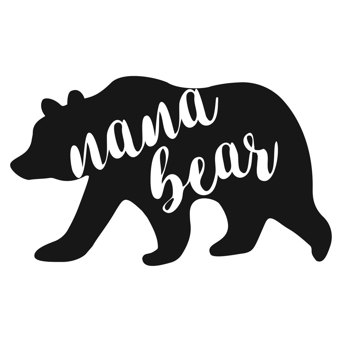 nana bear svg bear family svg grandma bear dxf | Etsy