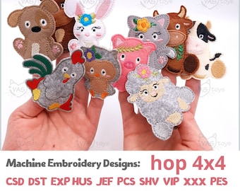 Finger puppet theater Farm Animals  design Embroidery pattern Machine embroidery design Digital design Digital file Instant download