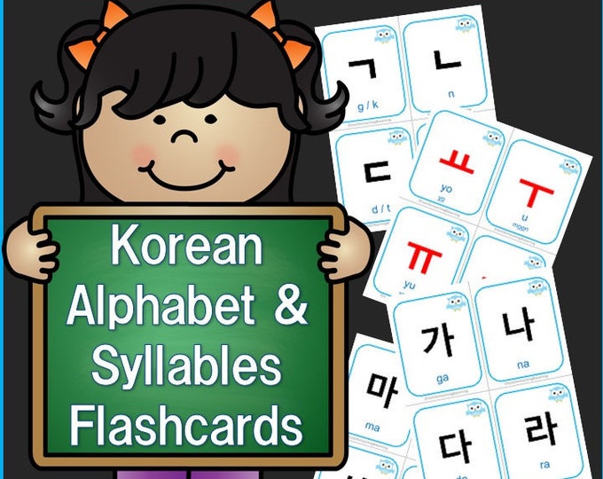 Korean Alphabet & Syllables Flashcards Etsy