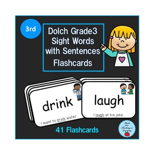 Dolch Grade 3 Sight Words With Sentences Flashcards