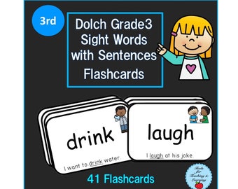 Dolch Grade 3 Sight Words With Sentences Flashcards