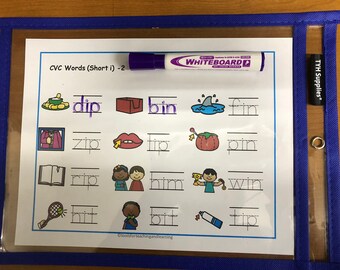 CVC Wortbau-Taschentafel – Trocken Abwischbar, Mit Lernkarten, Für Kinder & Phonik-Spiele