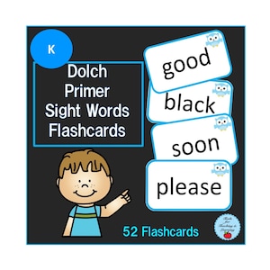 Dolch Primer Sight Words Flashcards