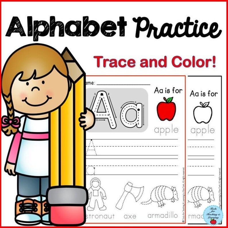 Alphabet Practice Worksheets | Etsy