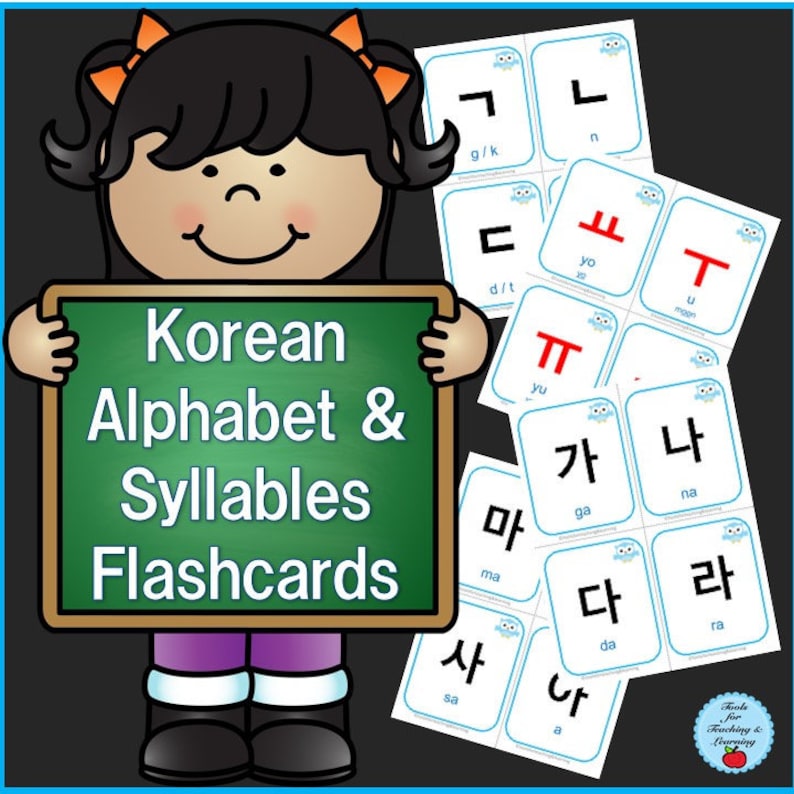 Korean Alphabet & Syllables Flashcards Etsy