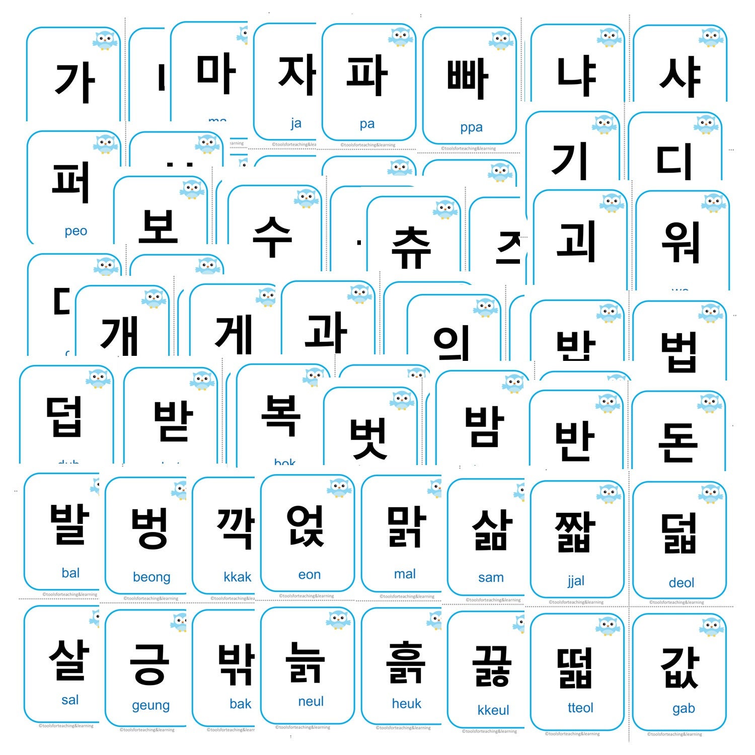 Korean Alphabet & Syllables Flashcards Etsy