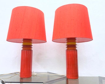 2 ceramic table lamps design Uno & Östen Kristiansson for Luxus Vittsjö