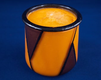 Egyptian Amber Hand-Painted Stained Glass Candle