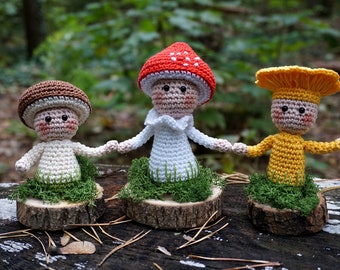 Crochet pattern mushrooms - PDF file in German