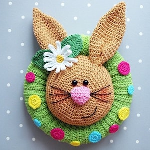 Crochet instructions for door wreath Easter bunny - PDF file in German