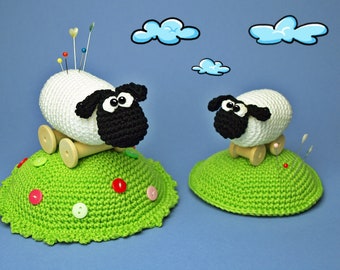 Crochet pattern needle cushion sheep - PDF file German