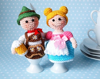 Crochet pattern egg warmer Sepp and Resi - PDF file in German