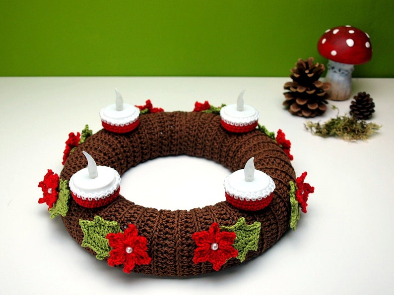 Crochet pattern table wreath Add on PDF file in German image 2