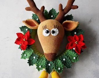 Häkelanleitung Türkranz mit Rentier - PDF Datei deutsch