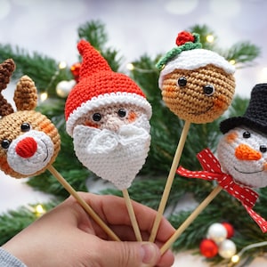 Häkelanleitung Blumenstecker 4er Set Weihnachten - PDF Datei deutsch