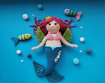 Crochet pattern mermaid - PDF file in German