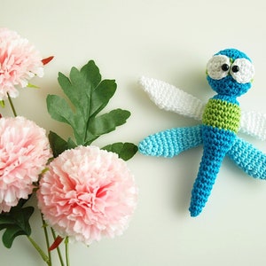 Crochet pattern dragonfly flower plug - PDF file in German