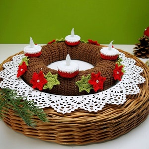 Crochet pattern table wreath Add on PDF file in German image 1