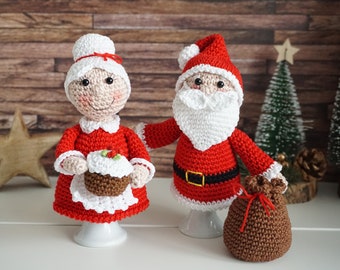 Crochet Instruction Egg Warmer Santa Claus with Woman - PDF File