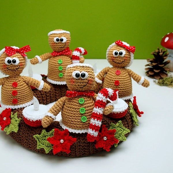 Crochet instructions Advent wreath gingerbread man - PDF file German