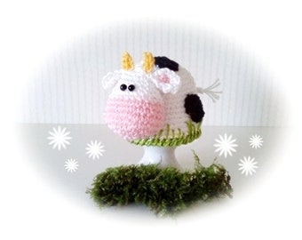 Crochet pattern egg warmer cow - PDF file in German