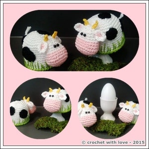 Crochet pattern egg warmer cow PDF file in German image 3