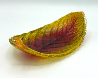 Fused Glass Rainforest Leaf Dish