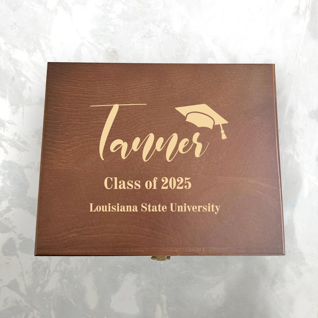 Graduation Memory Box Personalized Wooden Keepsake Box Custom Engraved ...