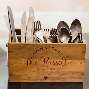 custom name Silverware Caddy, kitchen Utensil Holder,Personalize Kitchen Stuff, Picnic Caddy,kitchen tool holder, housewarming Gift, custom