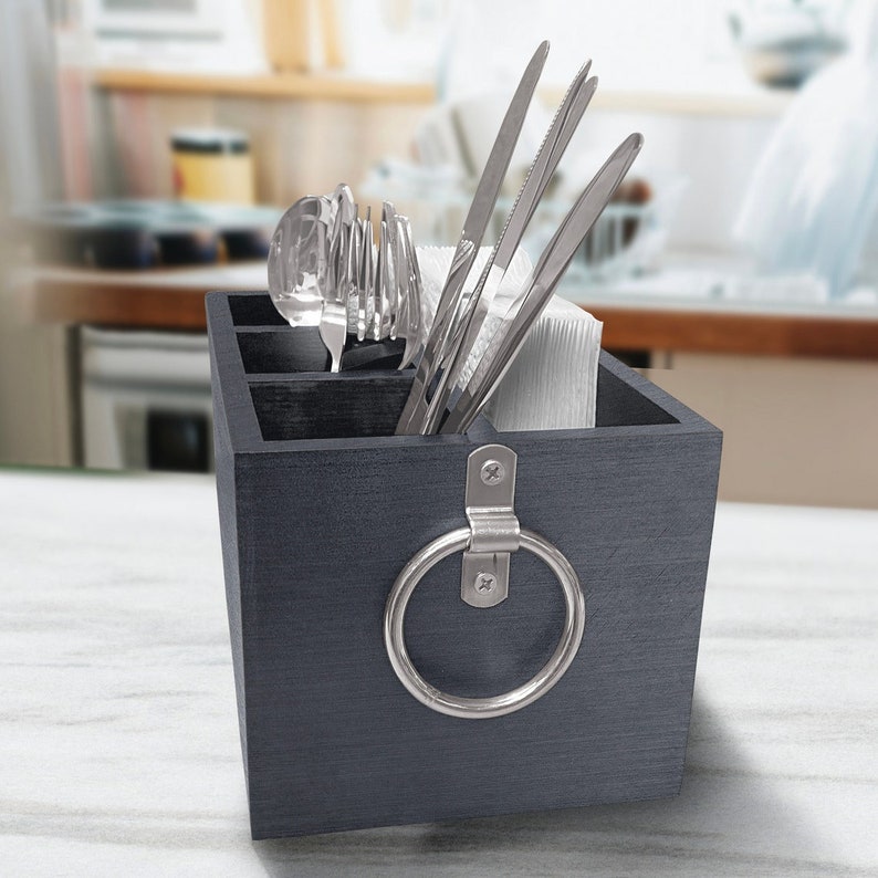 Custom Name Silverware Caddy Kitchen Utensil Etsy