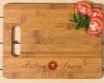 Personalized cutting board, Wedding Gift, Kitchen Decor,  Housewarming Gift, His & her Name  Engraved Cutting Board, Chopping board