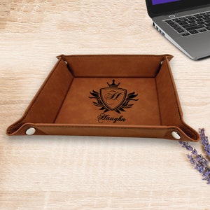 Bandeja de valet marrón personalizada para hombres, bandeja Catchall personalizada, regalo para hombres, regalo de hombres, regalo para papá, regalo de marido, regalo de Navidad