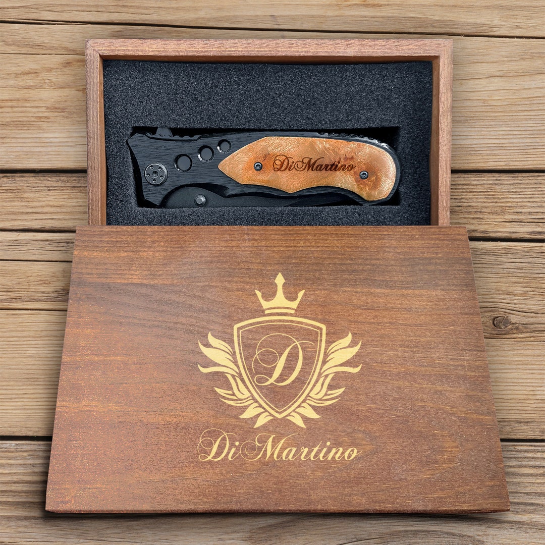 Premium Folding Pocket Knife Gift Set for Adventurers (Black & Blue)