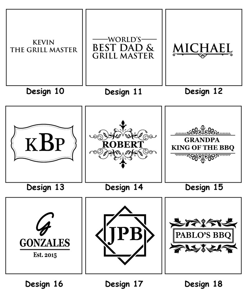 3 Piece BBQ Grill Tool Set Customize Name Grill Setbbq Etsy